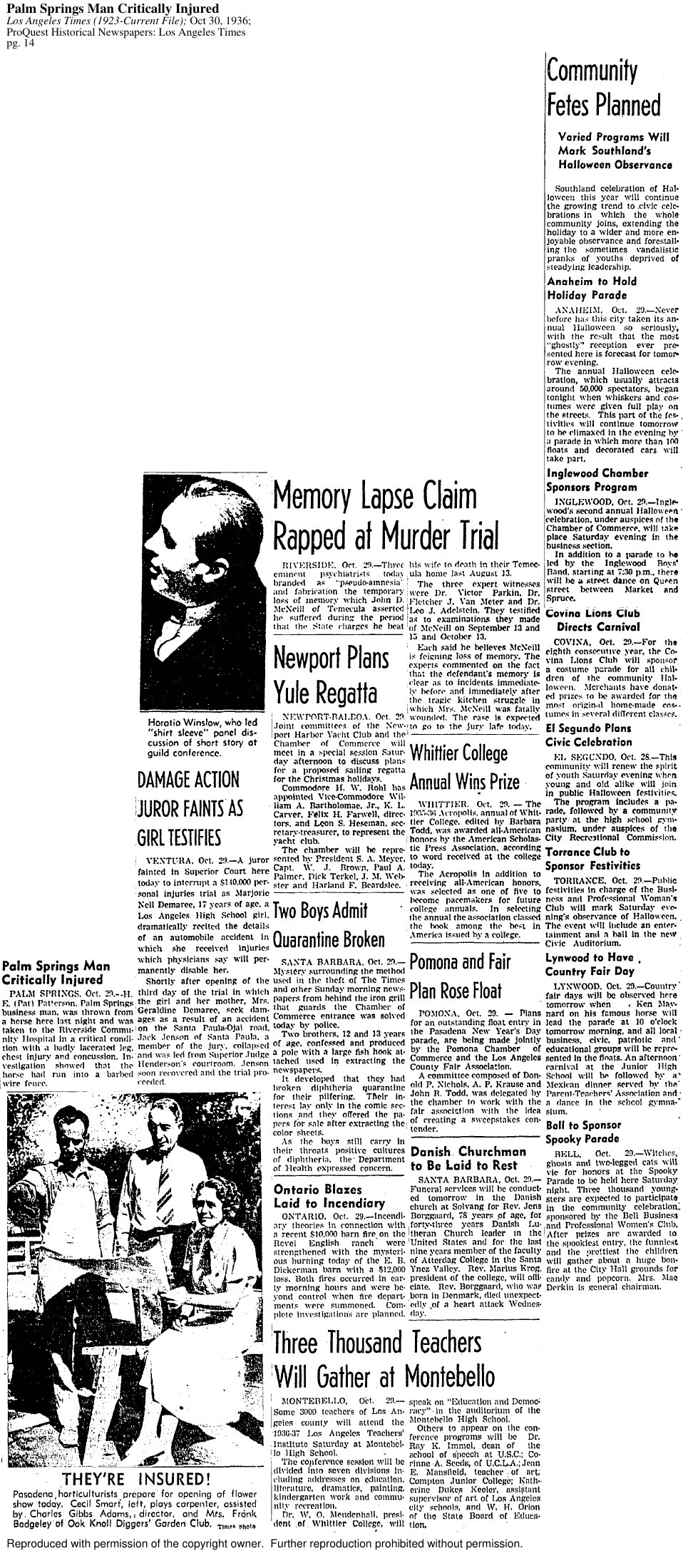 Scan of Anaheim to Hold Holiday Parade page 1