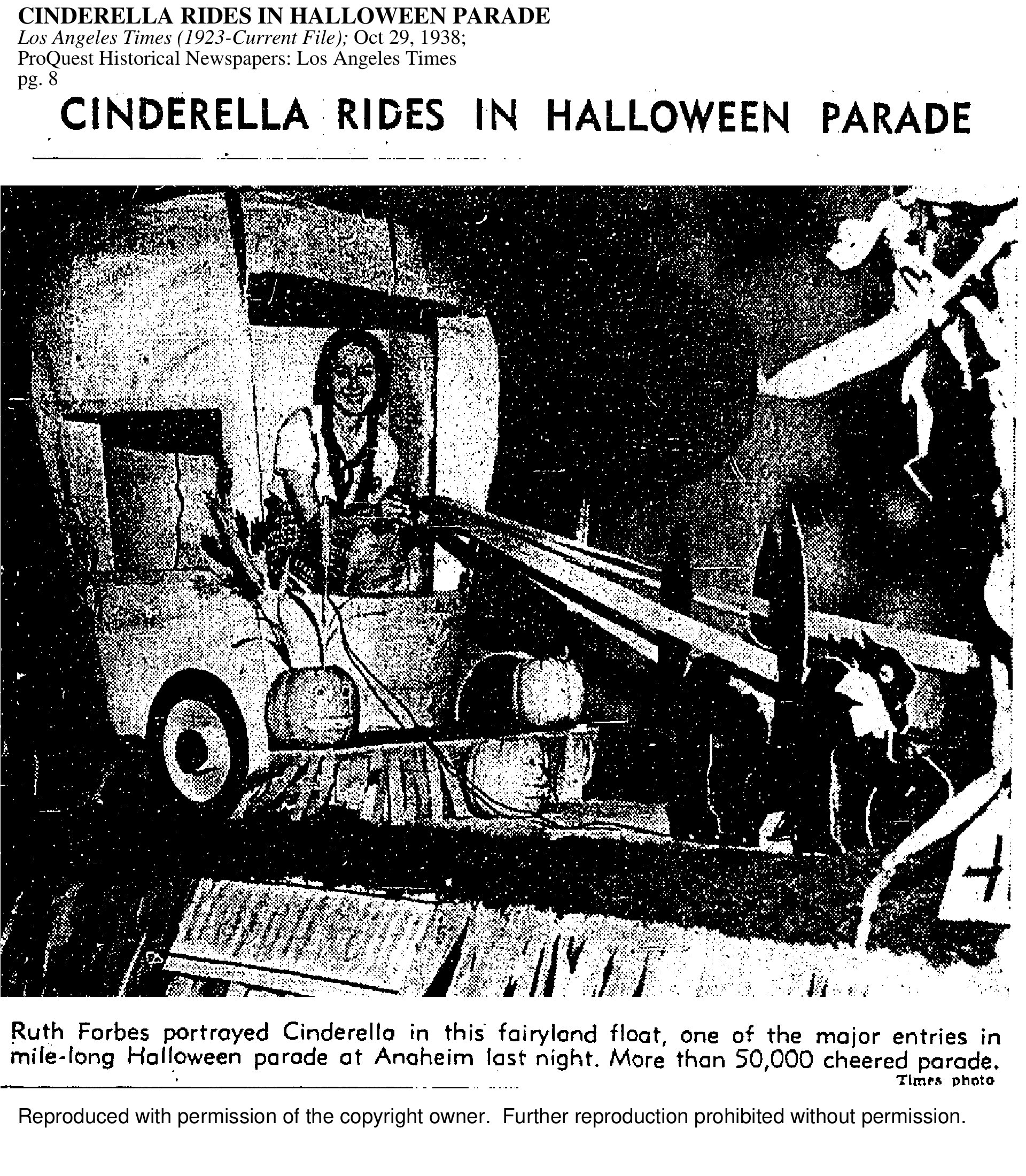 Scan of Cinderella Rides in Halloween Parade page 1
