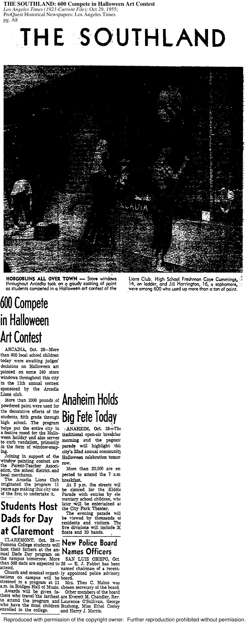 Scan of Anaheim Holds Big Fete Today page 1