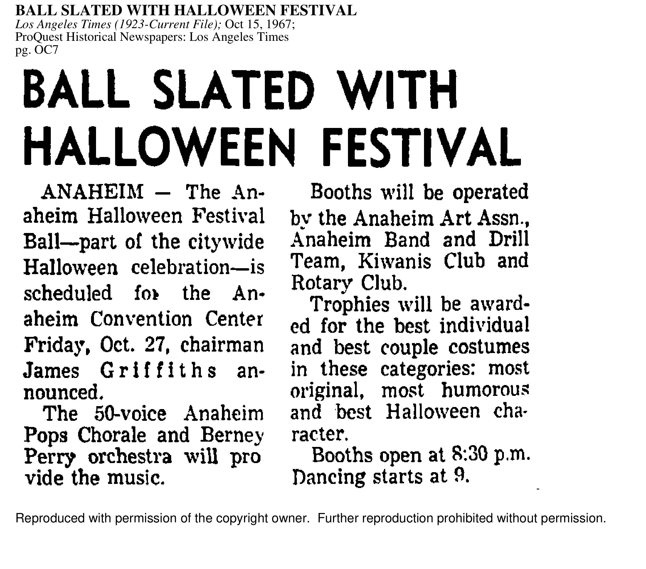 Scan of Ball Slated with Halloween Festival page 1