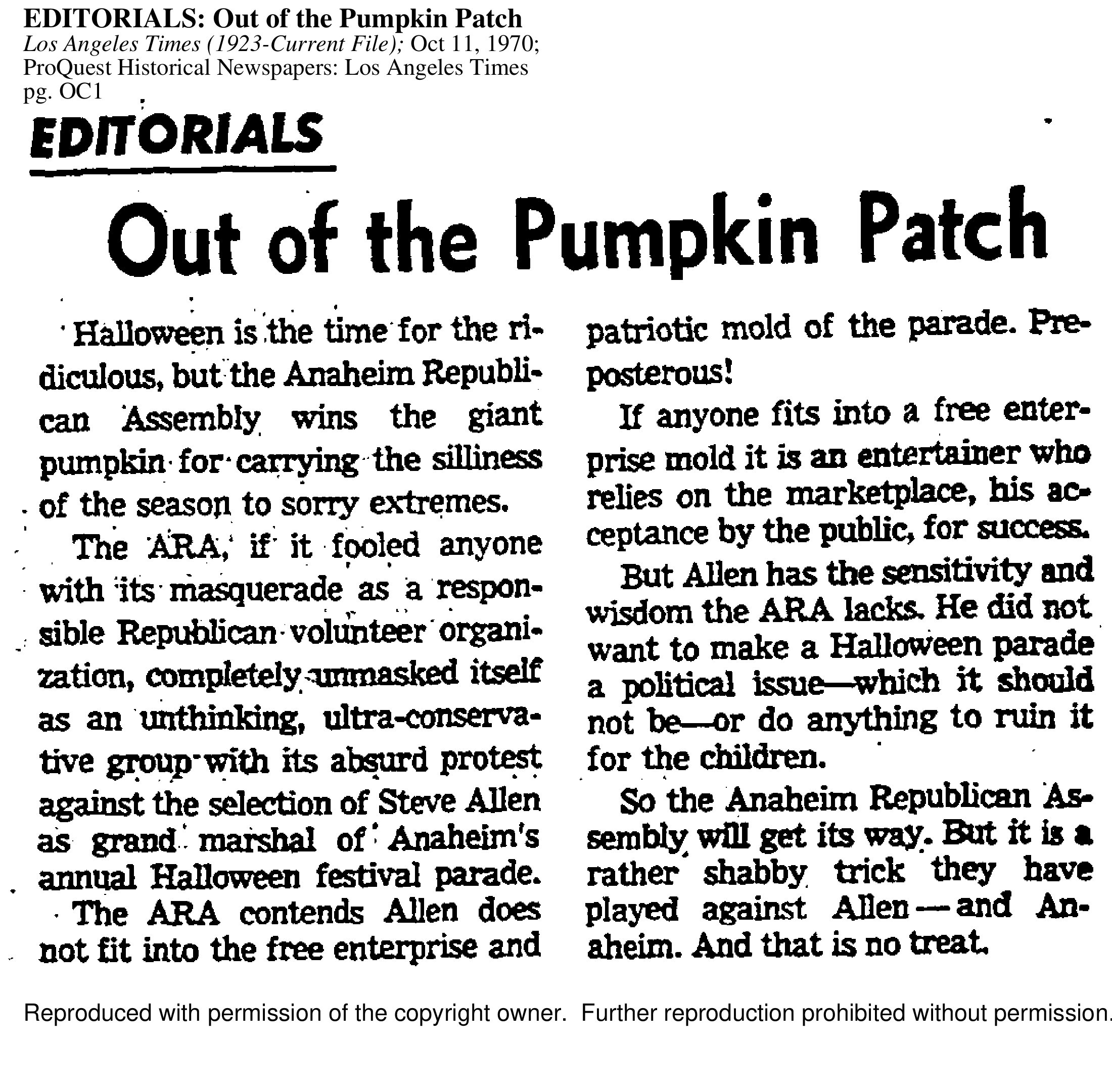 Scan of Out of the Pumpkin Patch page 1
